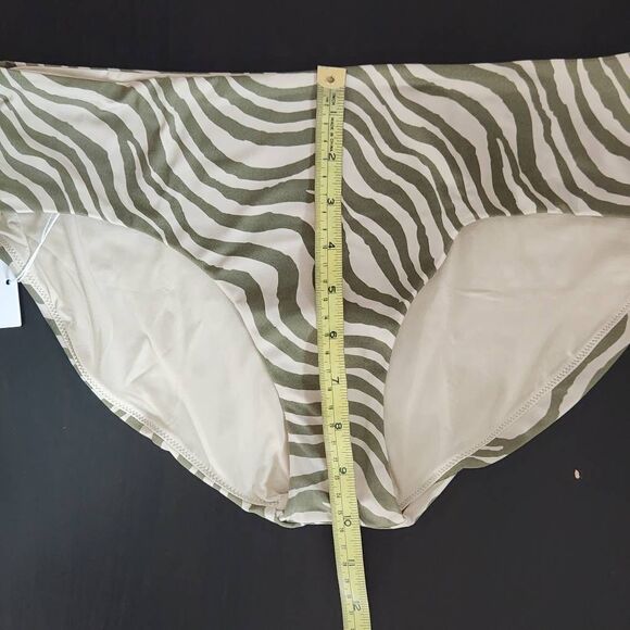 Andie Green and Tan Swim Bottom NWT Medium Green Stripe Andie Swim Bikini Bottom - Picture 6 of 11